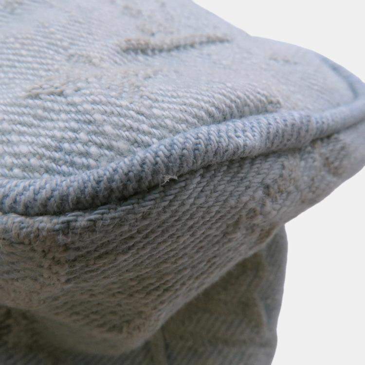 Pre Owned Louis Vuitton Nano Speedy Sky Blue Monogram Denim Size Nano