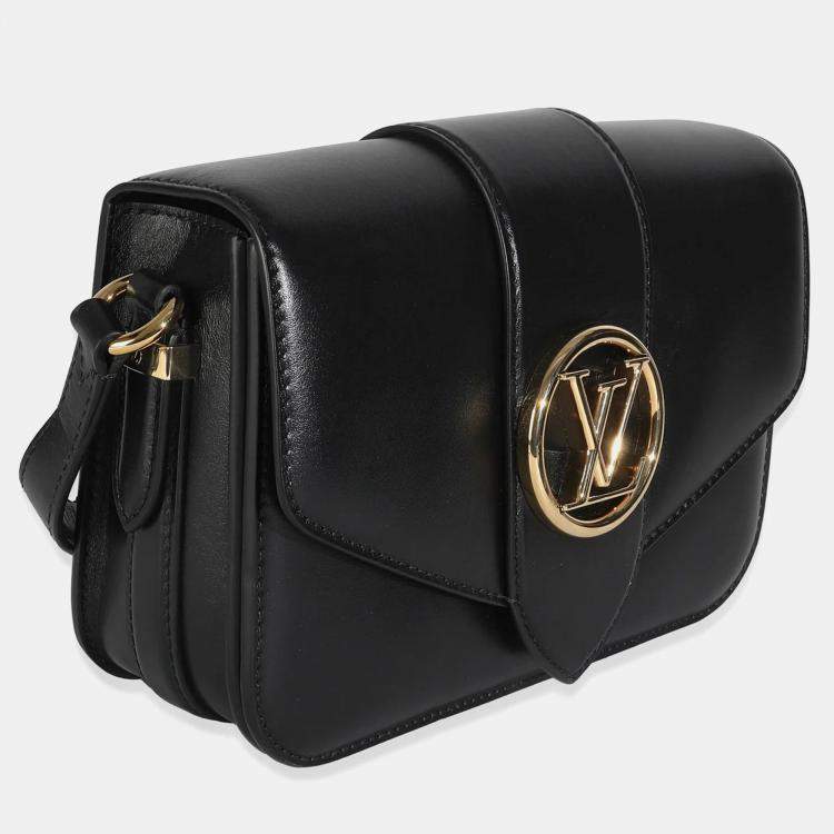 Pre Owned Louis Vuitton Black Smooth Calfskin LV Pont 9