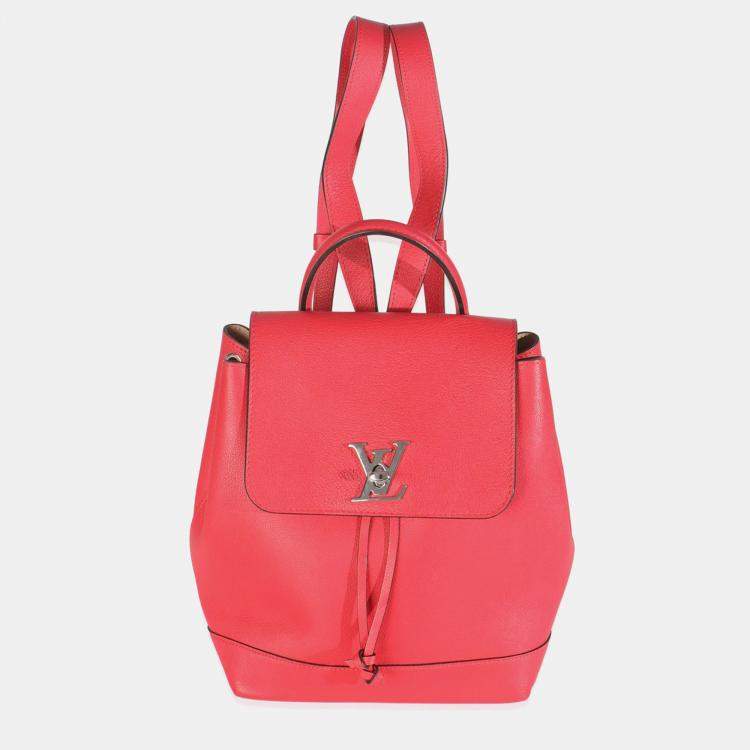 Pre Owned Louis Vuitton Rubis Calfskin Leather Lockme Backpack