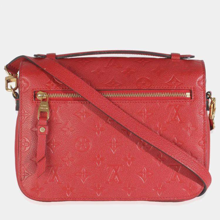 Pre Owned Louis Vuitton Scarlet Monogram Empreinte Pochette Metis