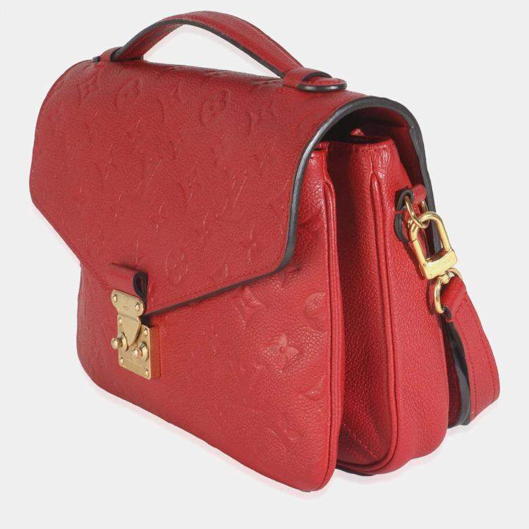 Pre Owned Louis Vuitton Scarlet Monogram Empreinte Pochette Metis