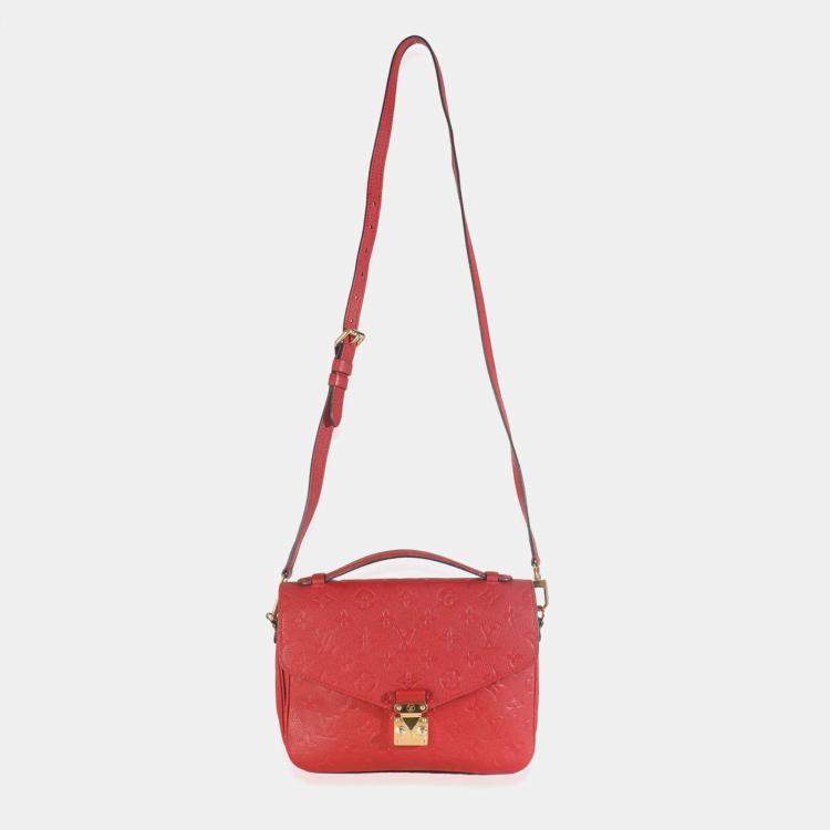 Pre Owned Louis Vuitton Scarlet Monogram Empreinte Pochette Metis