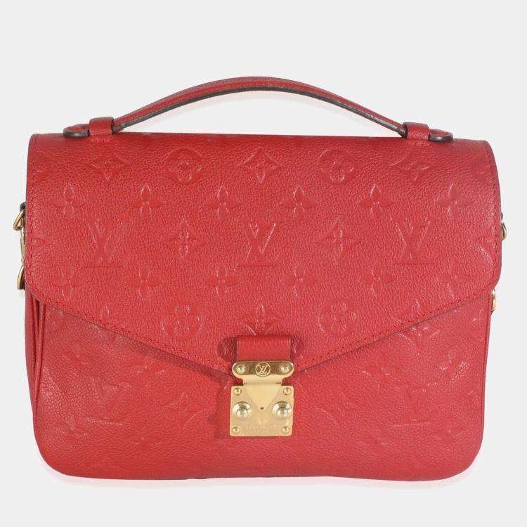 Pre Owned Louis Vuitton Scarlet Monogram Empreinte Pochette Metis