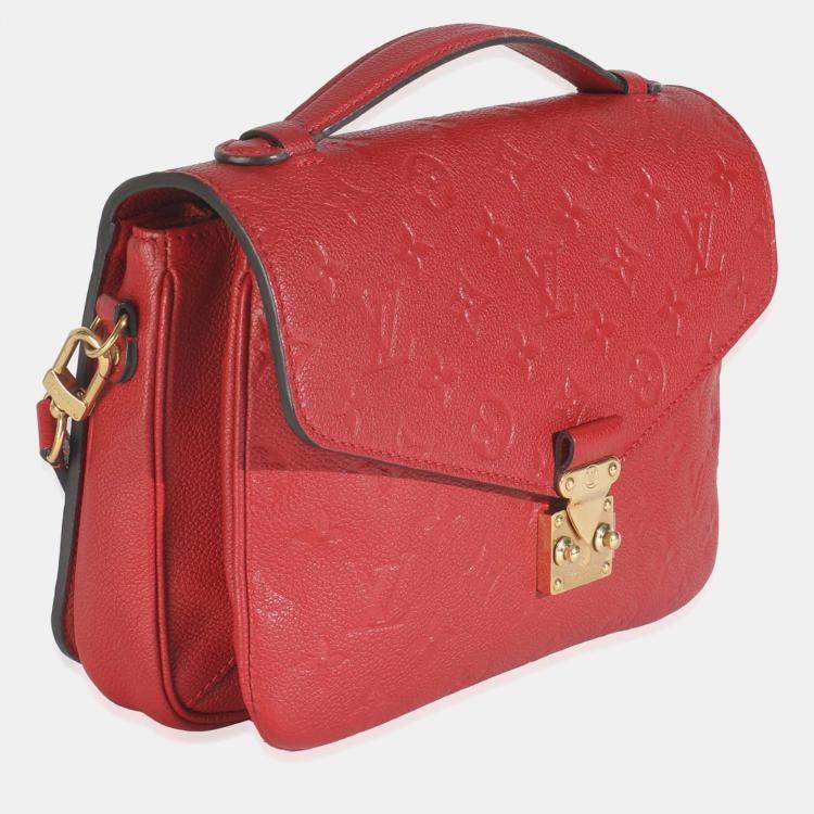 Pre Owned Louis Vuitton Scarlet Monogram Empreinte Pochette Metis