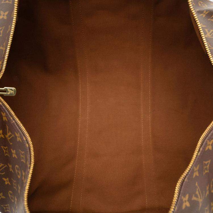 Pre Owned Louis Vuitton Brown Monogram Keepall Bandouliere 60