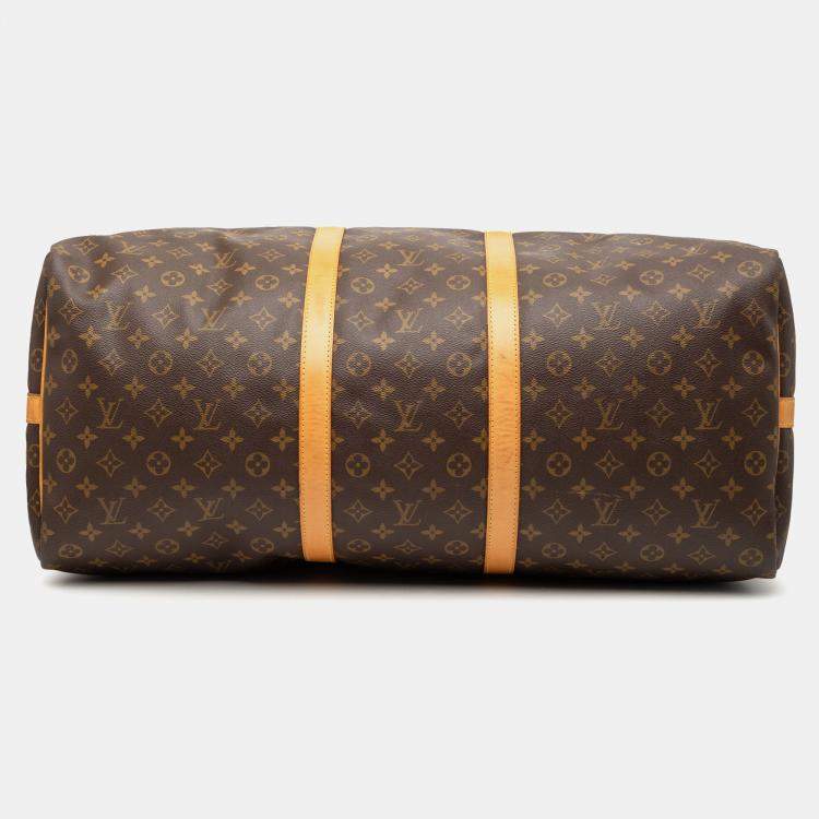 Pre Owned Louis Vuitton Brown Monogram Keepall Bandouliere 60