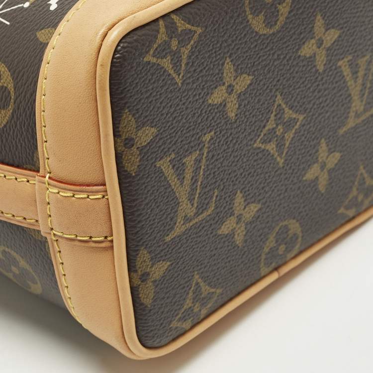 مملوكة مسبقًا Louis Vuitton Noe Nano Monogram Azur Frost Canvas Bucket Bag