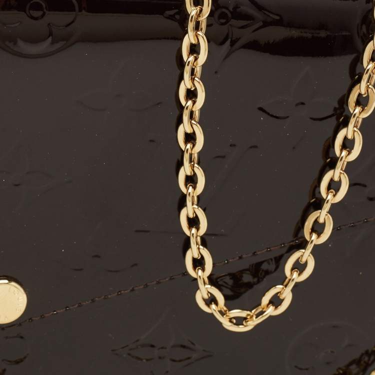 Pre Owned Louis Vuitton Felicie Amarante Monogram Vernis Pochette