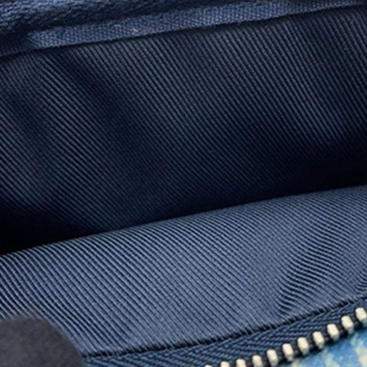 Pre Owned Louis Vuitton Blue Monogram Denim Watercolor Hickory Stripes Outdoor Pouch