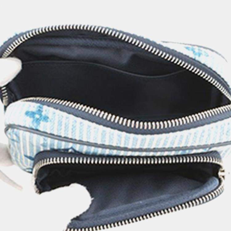 Pre Owned Louis Vuitton Blue Monogram Denim Watercolor Hickory Stripes Outdoor Pouch