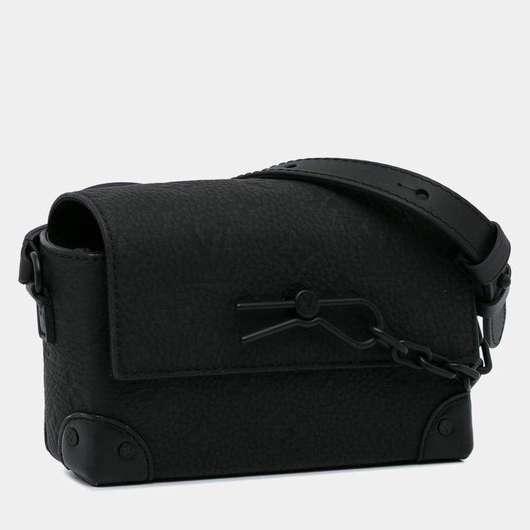 Pre Owned Louis Vuitton Black Monogram Taurillon Steamer Wearable Wallet