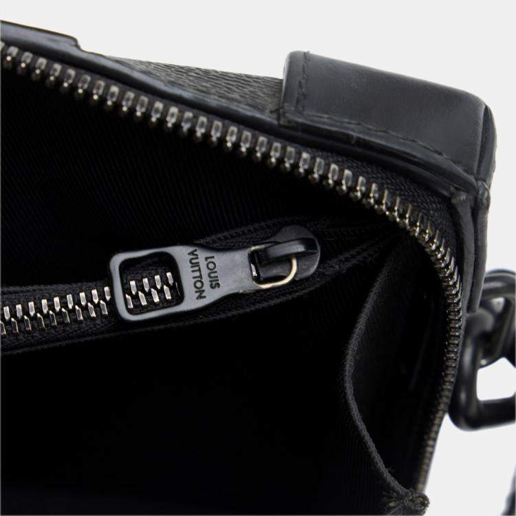 Pre Owned Louis Vuitton Black Monogram Eclipse Soft Trunk Wallet Crossbody