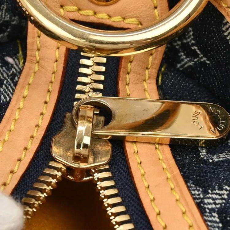 Pre Owned Louis Vuitton Blue Monogram Denim Cabas Raye GM 2way Tote