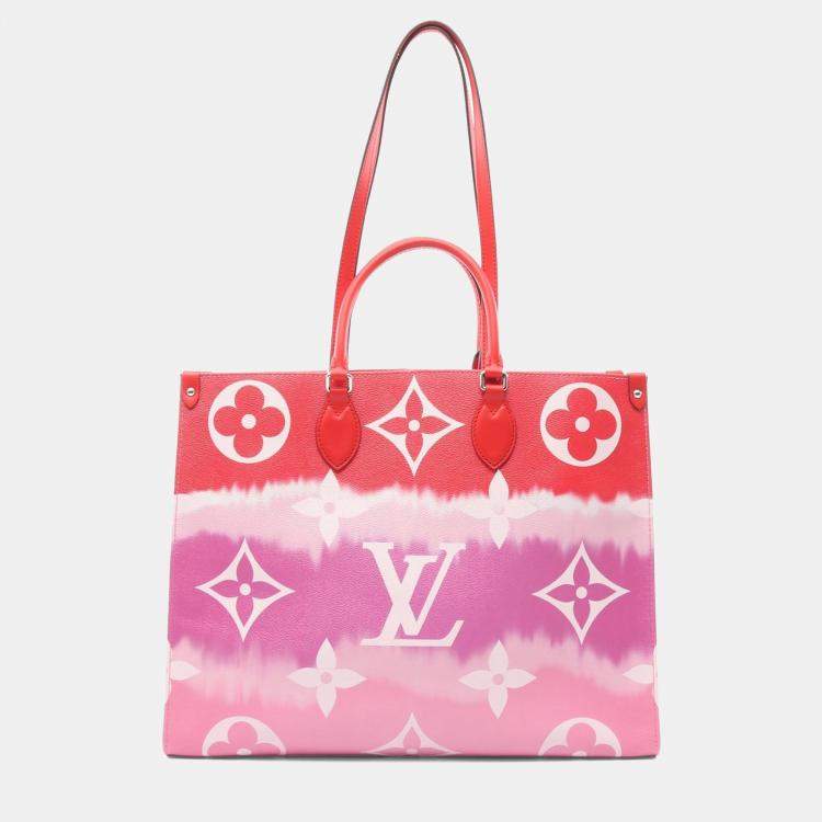 Pre Owned Louis Vuitton Onthego GM Rouge Leather Tote Bag