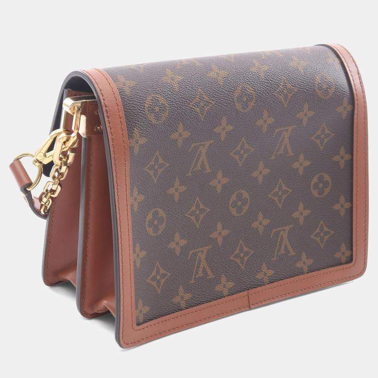 Pre Owned Louis Vuitton Dauphine MM Brown Monogram Canvas Shoulder Bag