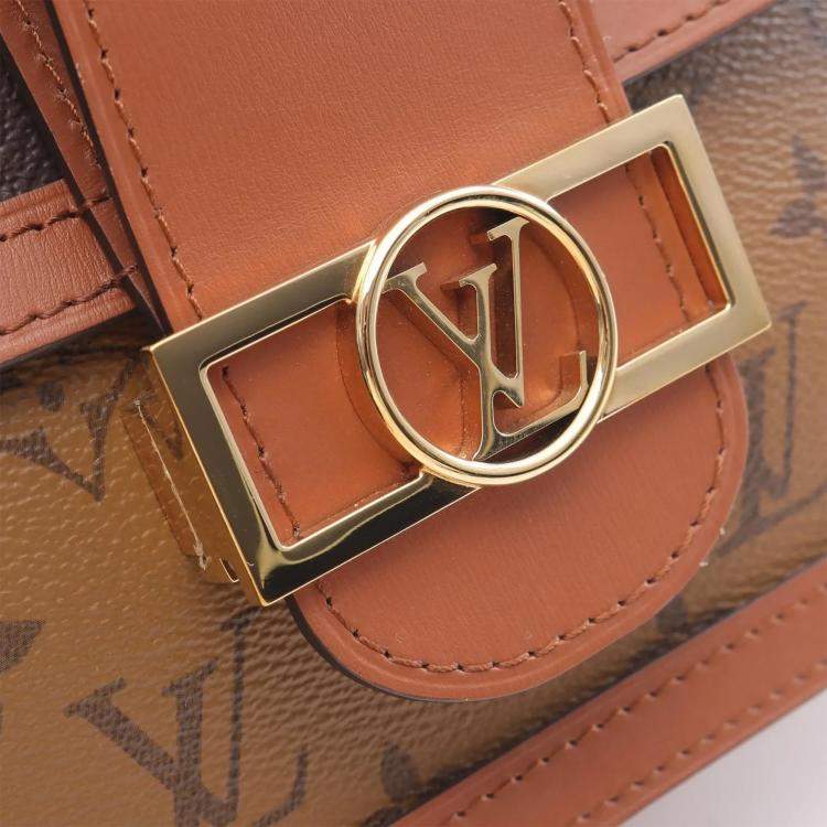 Pre Owned Louis Vuitton Dauphine MM Brown Monogram Canvas Shoulder Bag