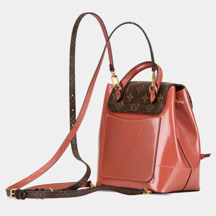 Pre Owned Louis Vuitton Brown Pink Monogram Vernis Hot Springs