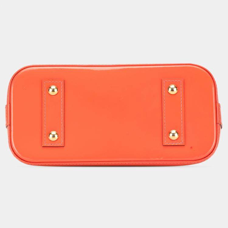 Pre Owned Louis Vuitton Orange Monogram Vernis Alma BB