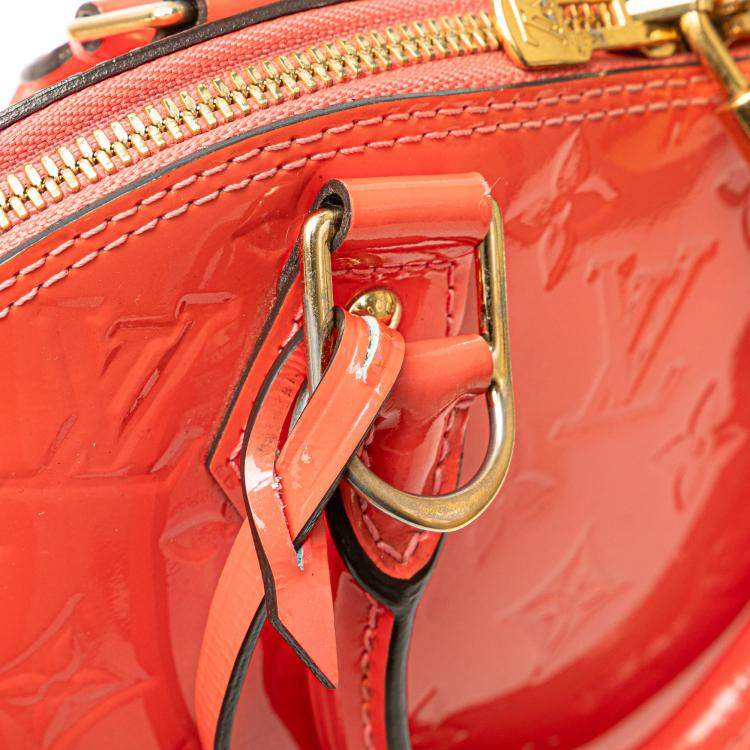 Pre Owned Louis Vuitton Orange Monogram Vernis Alma BB