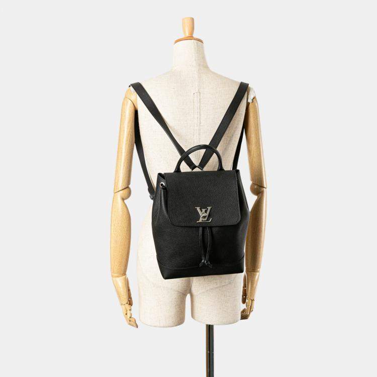 Pre Owned Louis Vuitton Black Taurillon Lockme Backpack