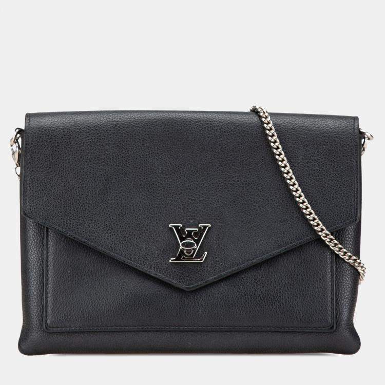 Pre Owned Louis Vuitton Black MyLockMe Chain Pochette