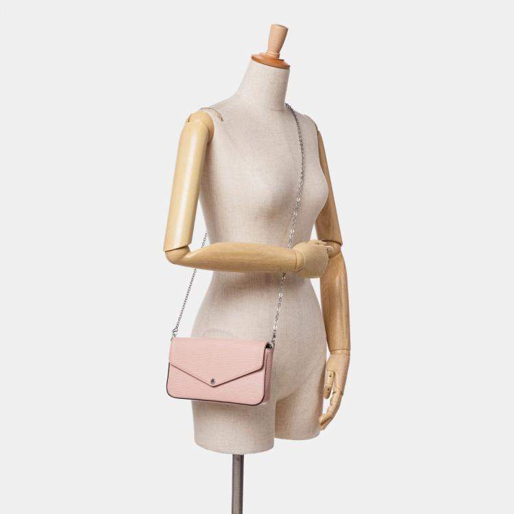 Pre Owned Louis Vuitton Pink Epi Pochette Felicie