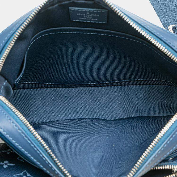 Pre Owned Louis Vuitton Blue Monogram Gradient Trio Messenger