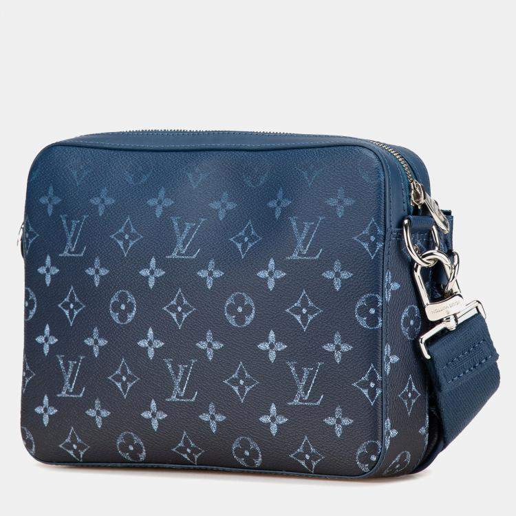 Pre Owned Louis Vuitton Blue Monogram Gradient Trio Messenger