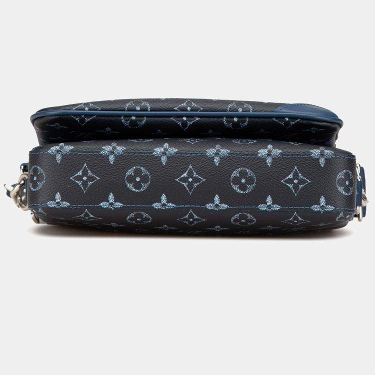 Pre Owned Louis Vuitton Blue Monogram Gradient Trio Messenger