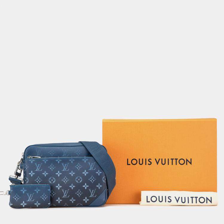 Pre Owned Louis Vuitton Blue Monogram Gradient Trio Messenger