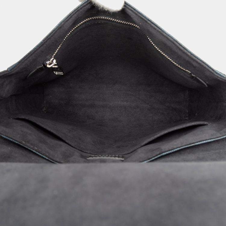 Pre Owned Louis Vuitton Black Blue Damier Cobalt Newport Messenger PM