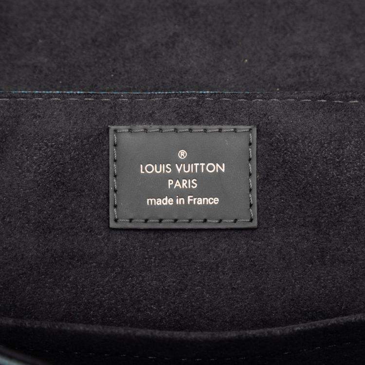 Pre Owned Louis Vuitton Black Blue Damier Cobalt Newport Messenger PM