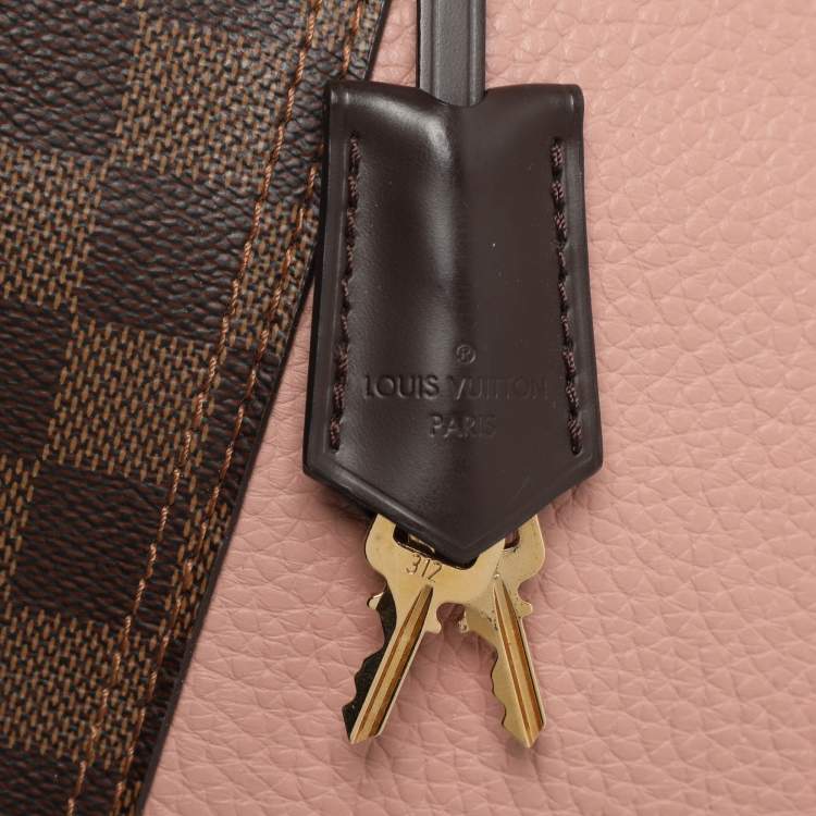 Pre Owned Louis Vuitton Jersey Magnolia Damier Ebene Canvas and Taurillon Leather Bag