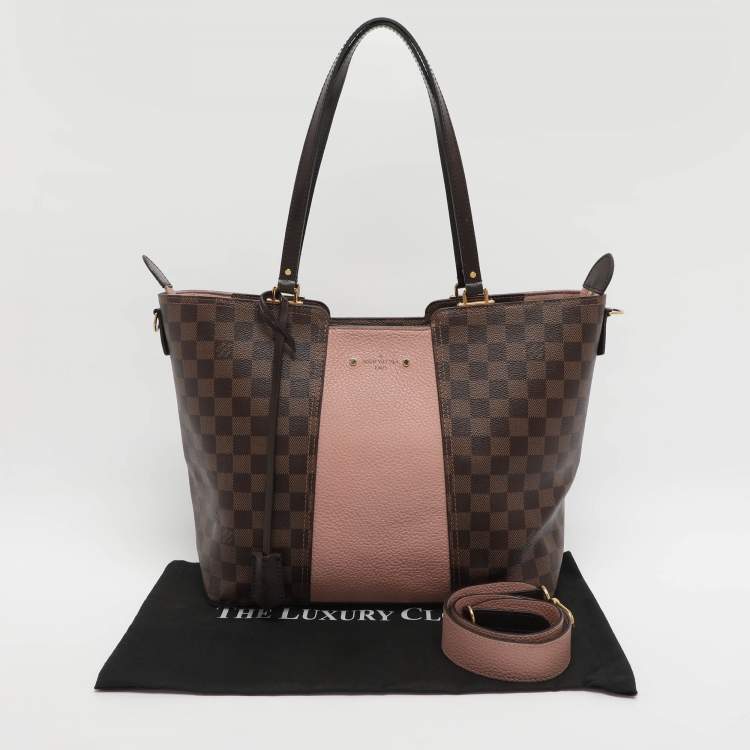Pre Owned Louis Vuitton Jersey Magnolia Damier Ebene Canvas and Taurillon Leather Bag