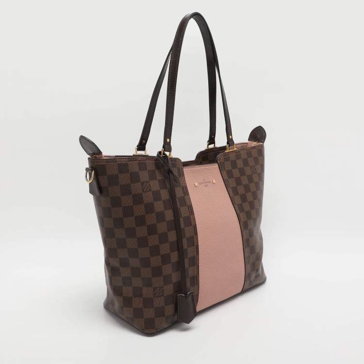 Pre Owned Louis Vuitton Jersey Magnolia Damier Ebene Canvas and Taurillon Leather Bag