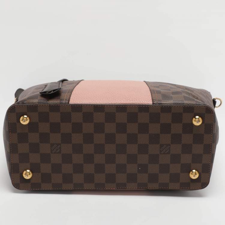 Pre Owned Louis Vuitton Jersey Magnolia Damier Ebene Canvas and Taurillon Leather Bag