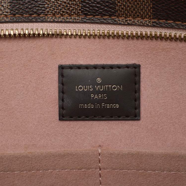 Pre Owned Louis Vuitton Jersey Magnolia Damier Ebene Canvas and Taurillon Leather Bag