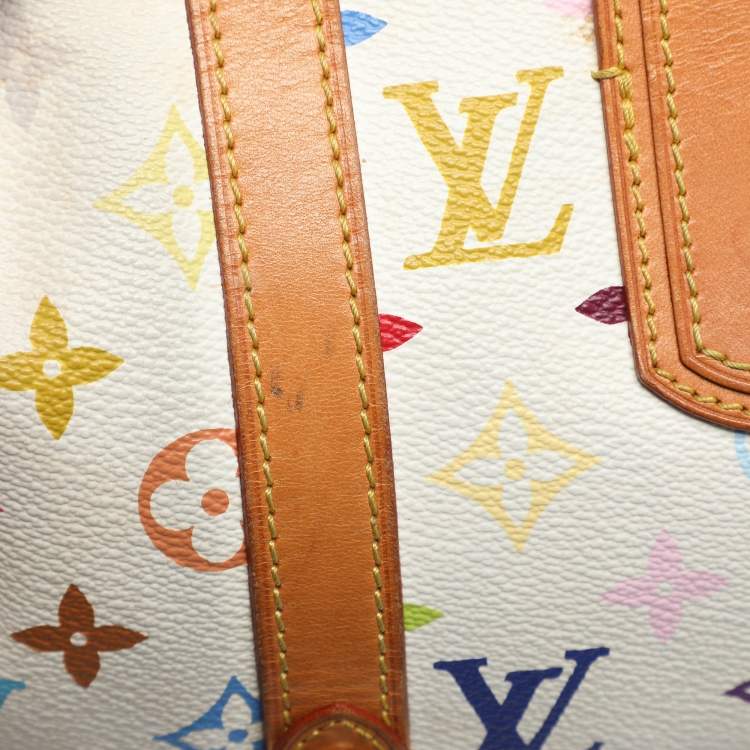 Pre Owned Louis Vuitton Theda GM White Monogram Multicolore Canvas Bag