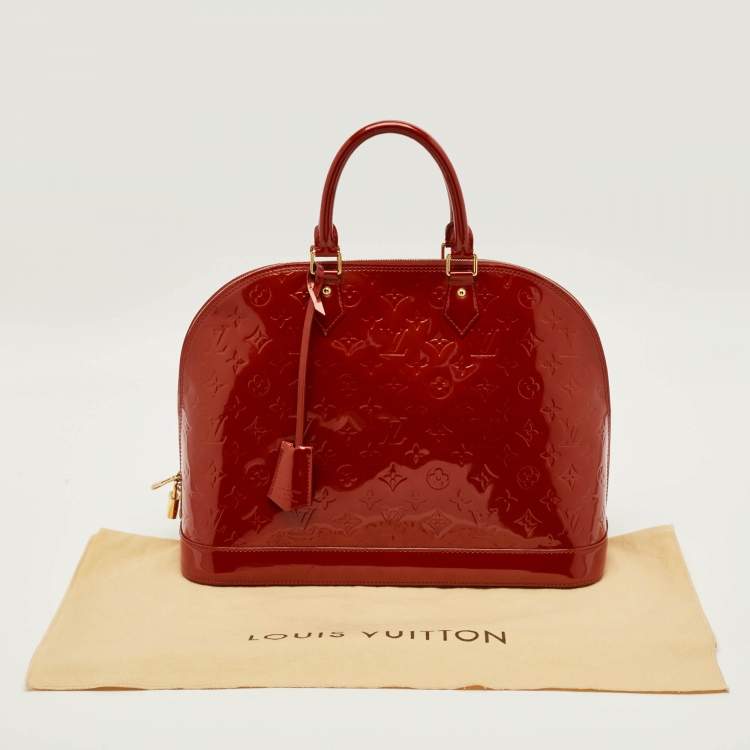 Pre Owned Louis Vuitton Alma GM Rpuge Grenadin Monogram Vernis Bag