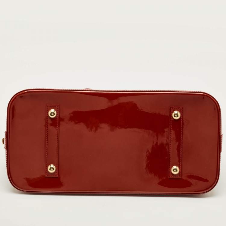 Pre Owned Louis Vuitton Alma GM Rpuge Grenadin Monogram Vernis Bag