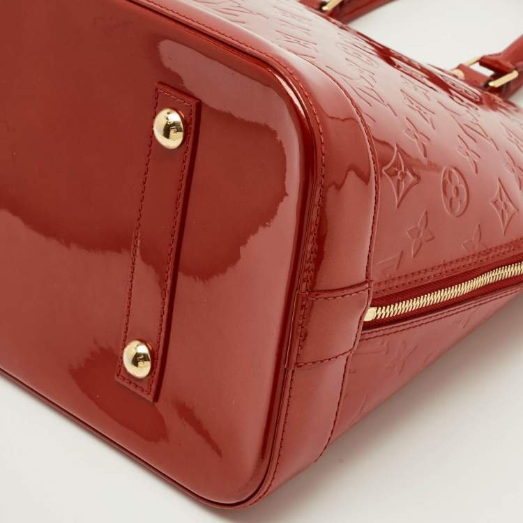 Pre Owned Louis Vuitton Alma GM Rpuge Grenadin Monogram Vernis Bag