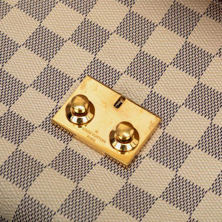 Pre Owned Louis Vuitton White Damier Azur Croisette