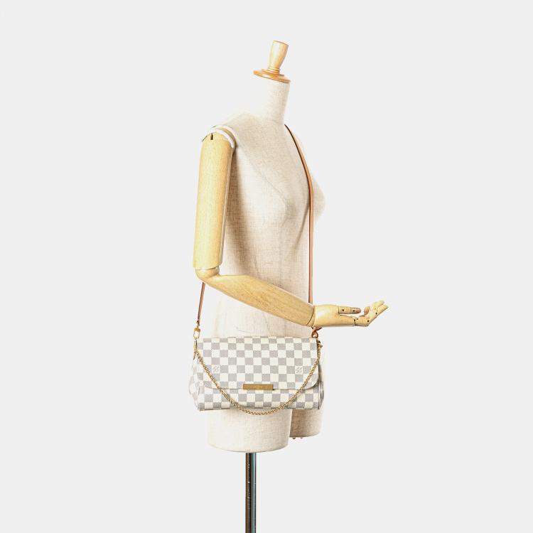 Pre Owned Louis Vuitton White Damier Azur Favorite MM