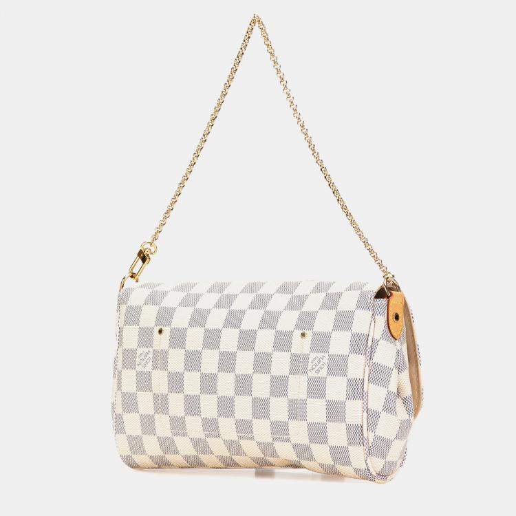 Pre Owned Louis Vuitton White Damier Azur Favorite MM