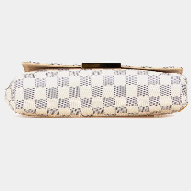 Pre Owned Louis Vuitton White Damier Azur Favorite MM