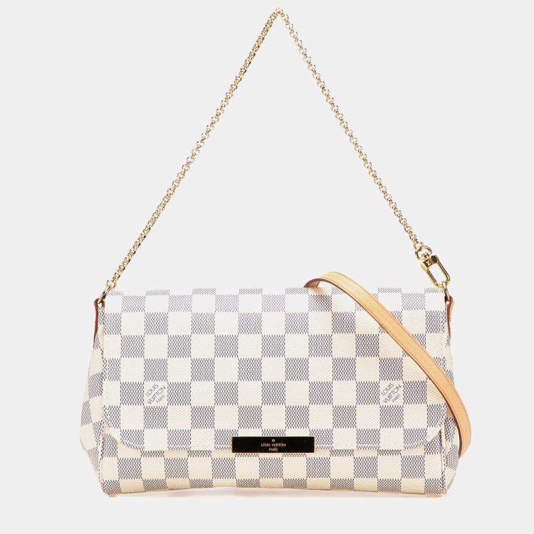Pre Owned Louis Vuitton White Damier Azur Favorite MM