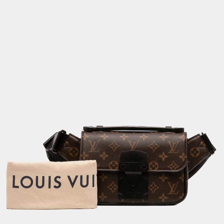 Pre Owned Louis Vuitton Brown Monogram S Lock Sling