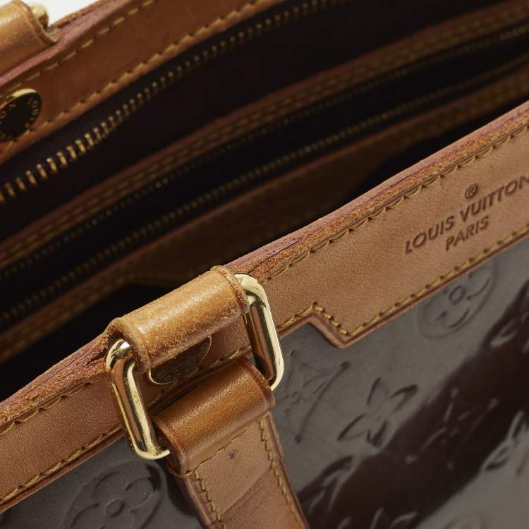 Pre Owned Louis Vuitton Brea GM Amarante Monogram Vernis Bag