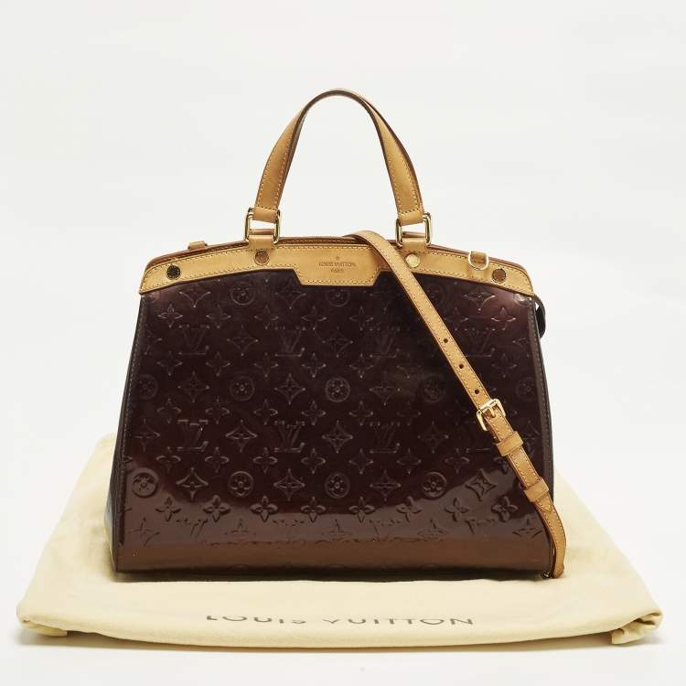 Pre Owned Louis Vuitton Brea GM Amarante Monogram Vernis Bag
