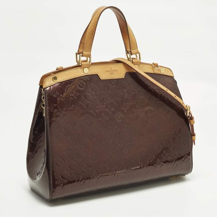 Pre Owned Louis Vuitton Brea GM Amarante Monogram Vernis Bag